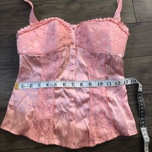 Bebe pink silk corset top